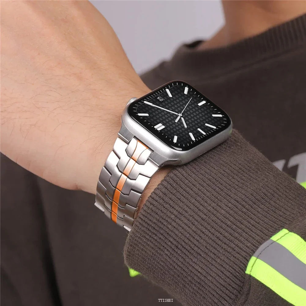 Ultra 2 Titanium Color Strap For Apple Watch 49mm 45 44mm 42 46mm Luxury Metal Band iWatch SE 38 40 41mm Stainless Steel Bracele