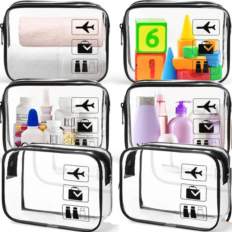 1/3pcs Transparent Zipper Makeup Bag Organizer Box Men Women Travel Clear Cosmetic Bag Waterproof Toiletry Wash Make Up Bags
