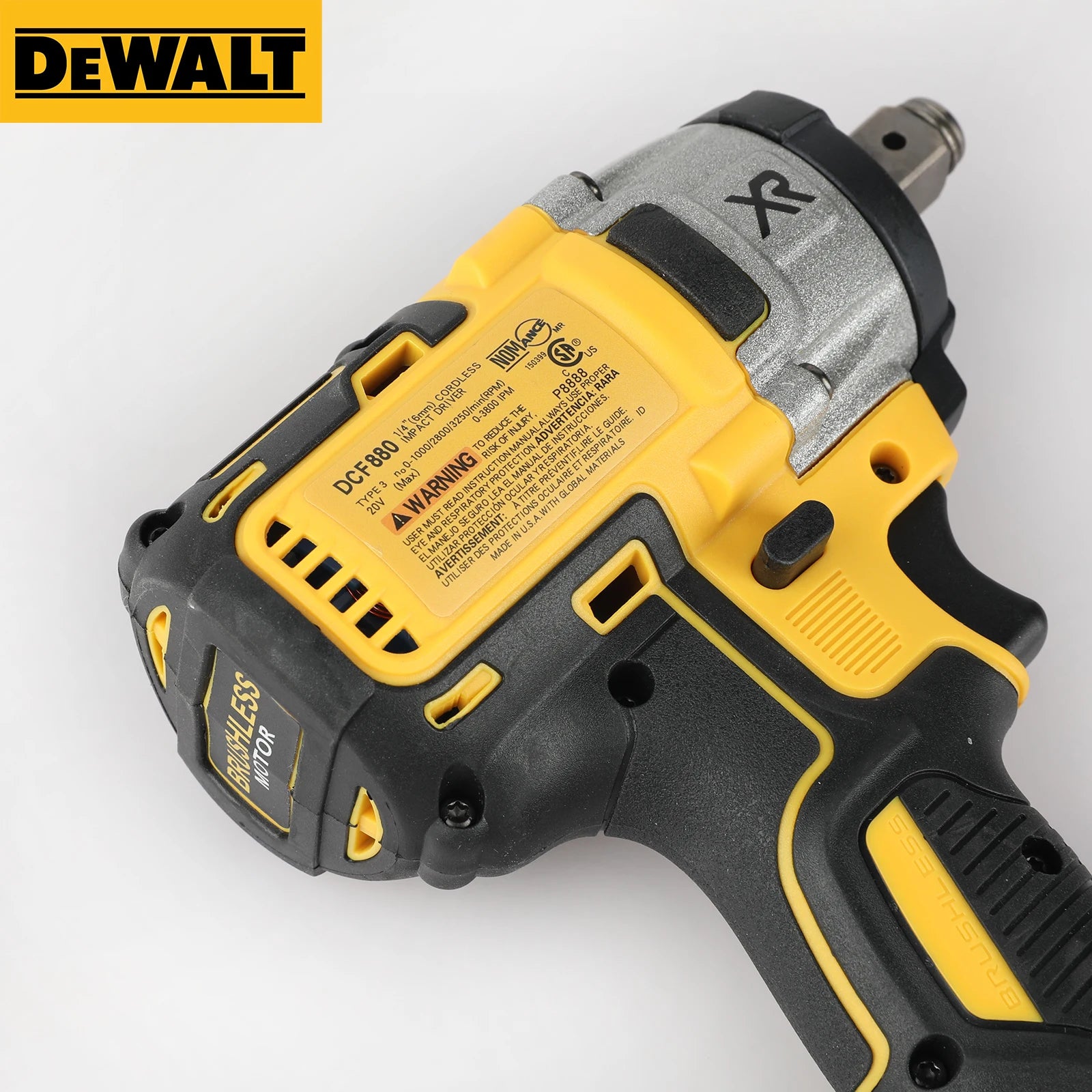 DeWalt DCF880 20V Max XR Brushless Cordless Impact Wrench, 205Nm Torque Multifunctional Portable Tool for Auto Repair