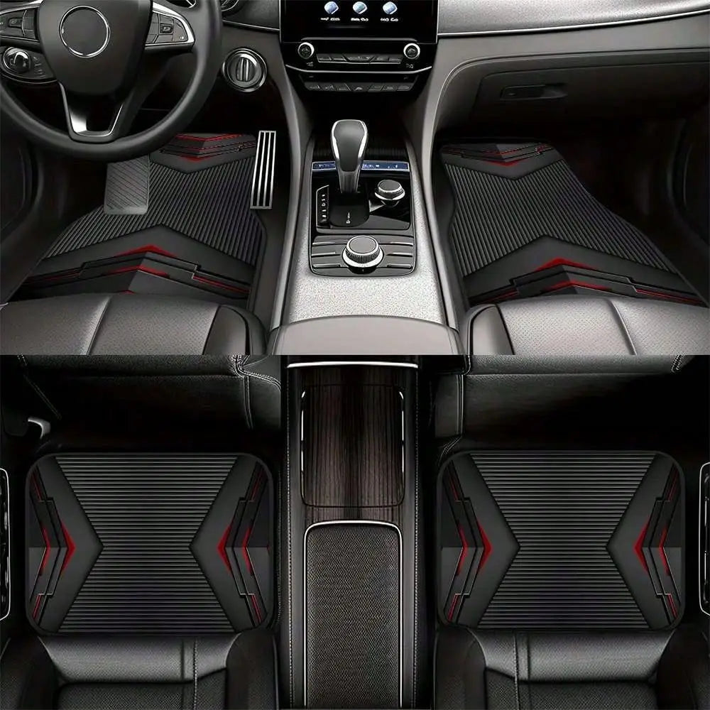 4PCS Printed Floor Mats, Long-Lasting Polyester Car Floor Liners, Suitable for Sedans, SUVs and Trucks