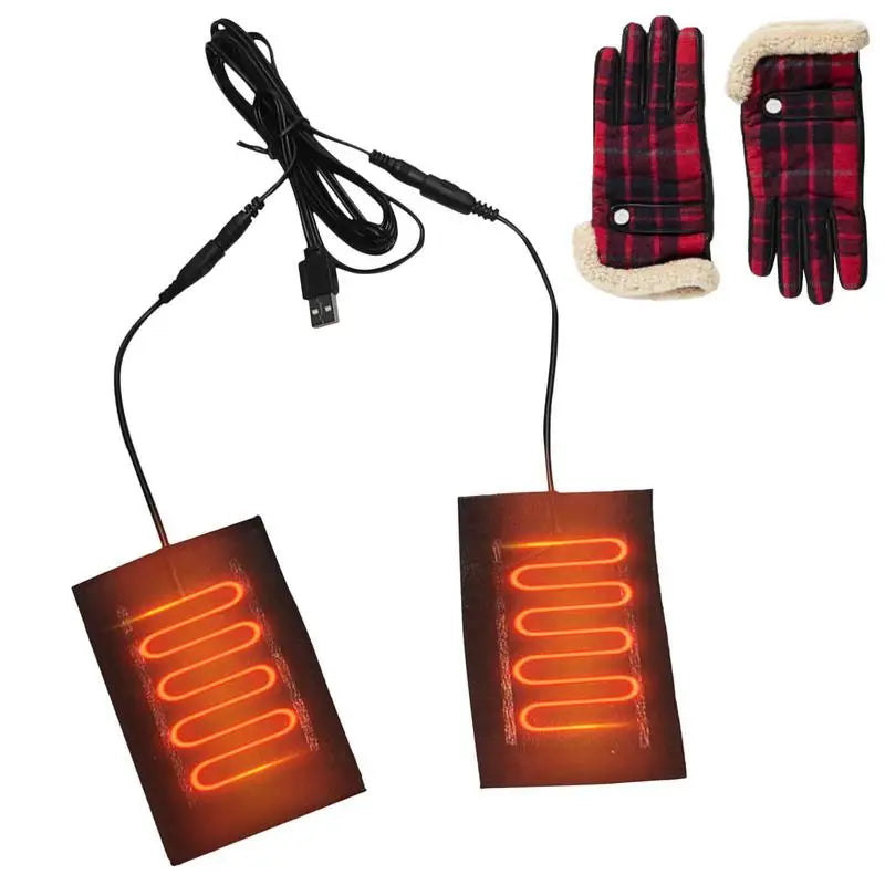 USB Electric Heating Pad For Gloves 5V USB Gloves Heated Pad 2 in1 Warming heating pad Carbon fiber heating cloth for Winter