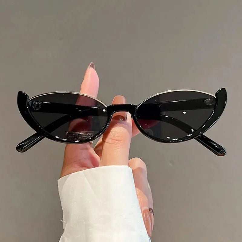 Vintage Small Cat Eye Sunglasses for Women Trendy Half-frame Sun Glasses UV400 Fashion Shades Eyewear Summer Anti UV Sunglasses