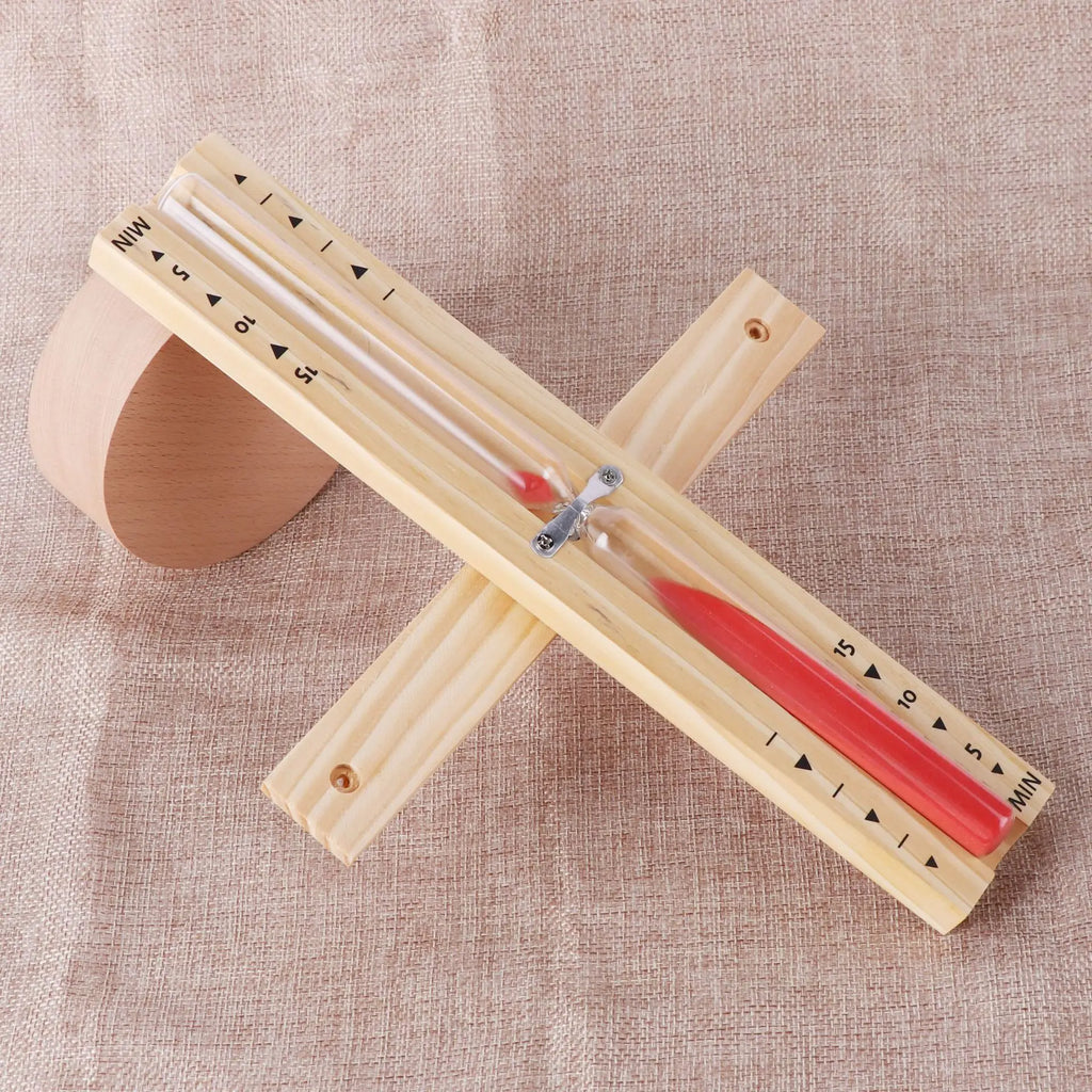 15min Wooden Rotating Hourglass Timer Wall Mounted Explosion-Proof Glass Timer for Bathroom Sauna Decorative Ornament