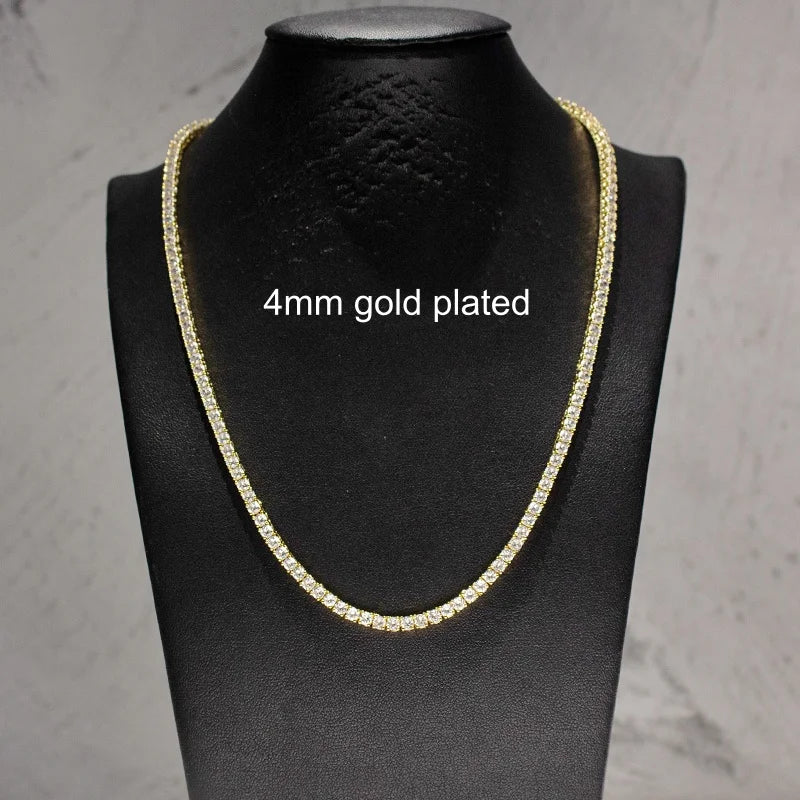 2-5mm Men Women Moissanite Tennis Chain Rose Yellow Moissanite Tennis Bracelet s925 Silver Tennis Chain For Women Men