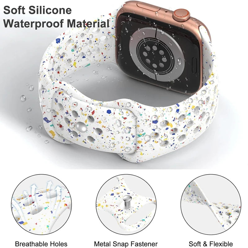 Strap For Apple Watch Band 44mm 49mm 45mm 40mm 41mm 38mm 42mm correa Breathable sports bracelet iwatch series 8 SE 7 6 5 9 Ultra