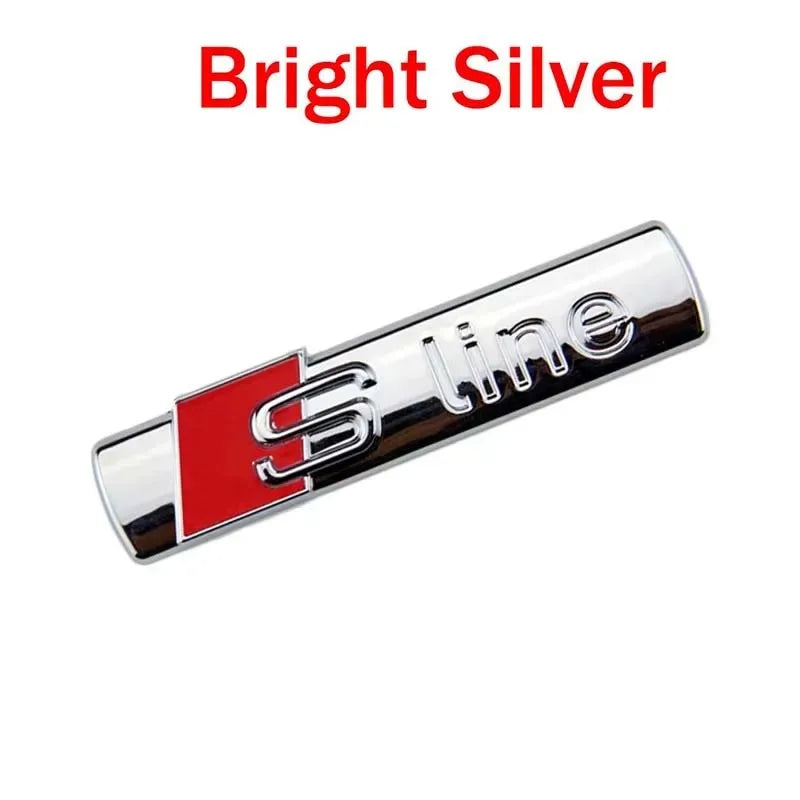 S Line 3D Logo Car Front Grille Badge Sticker Metal S Line Emblem For Audi Sline RS A3 A4 A5 A6 A7 A8 S3 RS3 RS5 RS6 S4 Q2 Q5 Q3