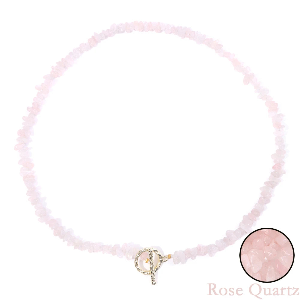 Healing Bohemian Gem Gravel Natural Semi-precious Stone Necklace Women's Fashion Necklace Jewelry Collares Para Mujer Female