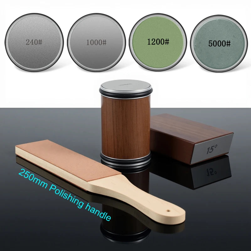 Rolling Knife Sharpener Magnetic Knife Holder Diamond Sharpening Stone With 15 and 20 Degrees Angle Roller Kitchen Accessory Set