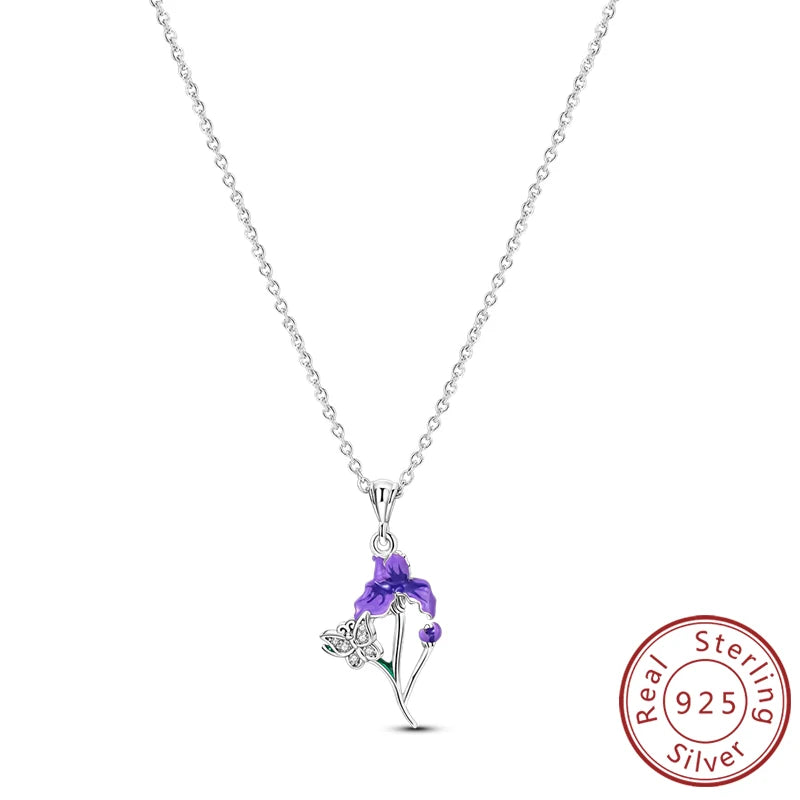 Necklace 925 Sterling Silver Butterfly Love Heart Bear Classic Simple Adjustable Necklace For Women Girl Fashion Jewelry Gifts