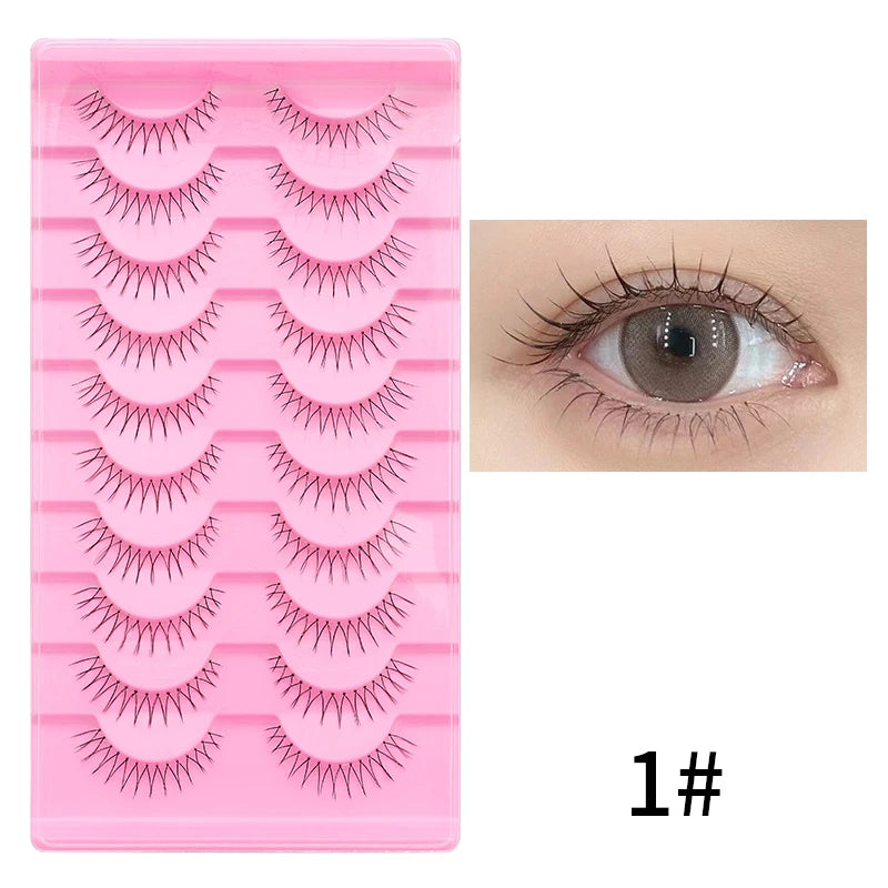 10 Pairs Natural Lashes Manga Full Strip Lashes Makeup Bulk Wholesale Dropshipping Eyelash Extension Lashes Anime False Eyelash