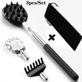 Extendable Cactus Back Scratcher with 1/4-inch & 1/2-inch Spikes, Retractable One-Hand Itch Stick for Men & Women, Durable PVC
