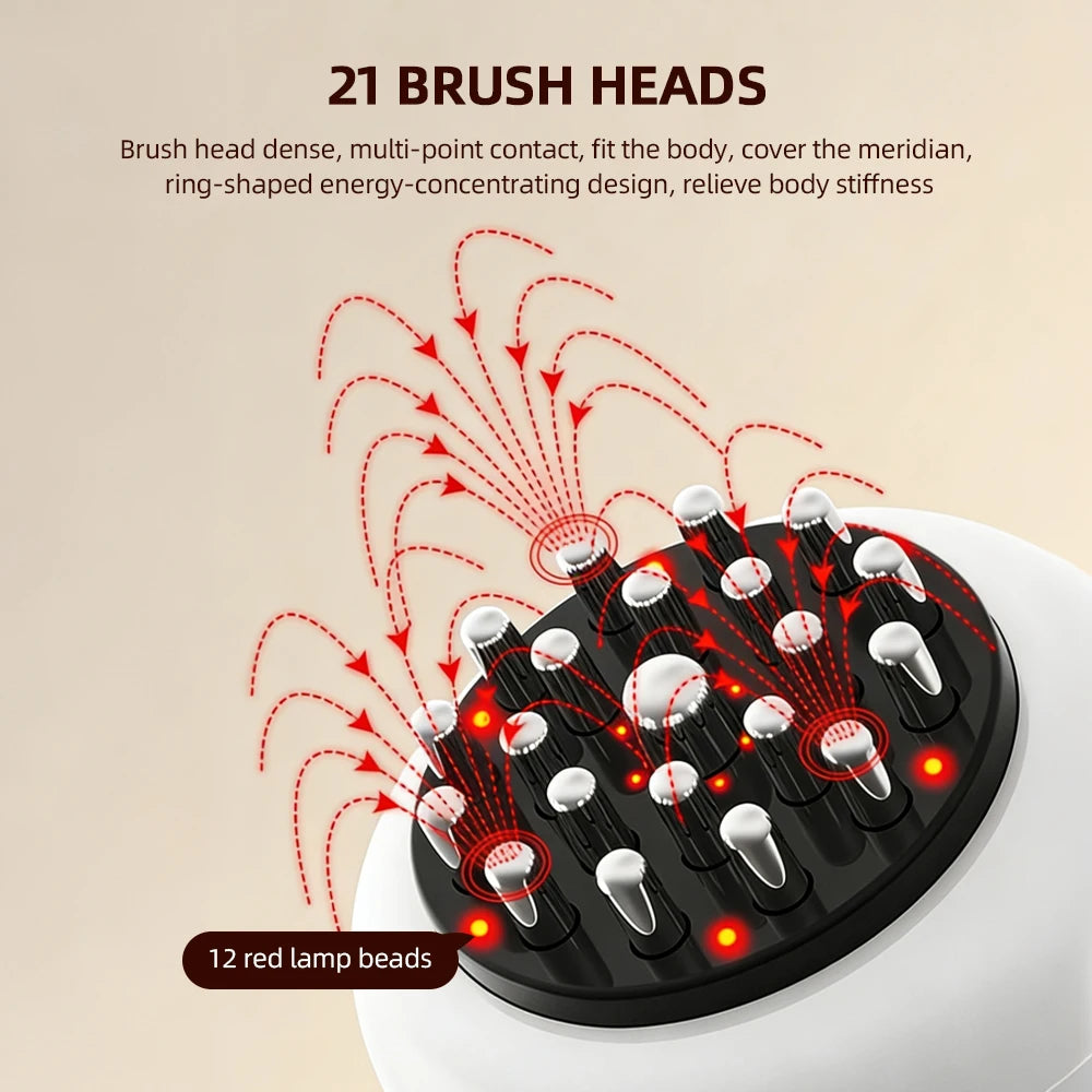 Electric Meridian Brush Vibration GuaSha Body Massager Body Scraping Massage Comb Muscle Relaxing Massager Edema Removal Scraper