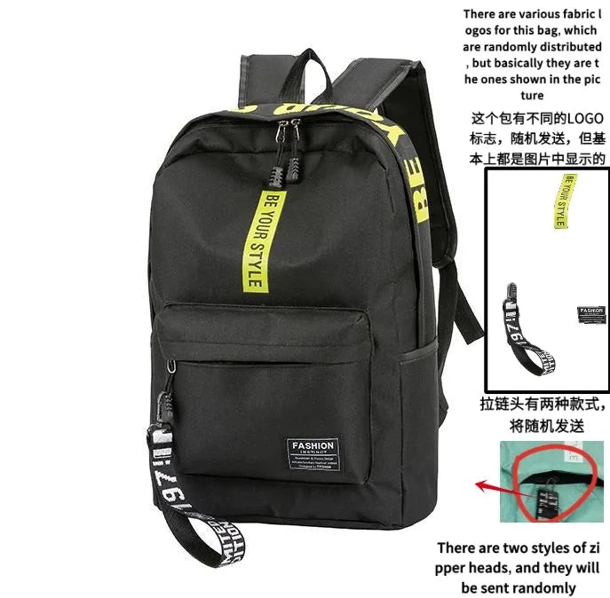 Fashion Trend Backpack for Men and Women Junior High School High School Student Bag Large Capacity Korean Version of Th