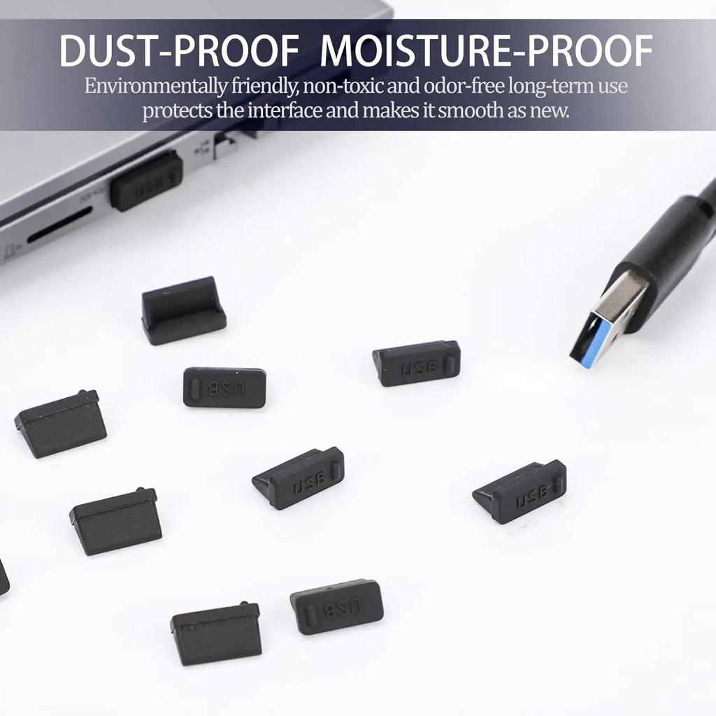 Dust Plug for USB -A Charger Port Cover Cap Female Jack Universal Silicone Dustproof USB-A Ports Protector PC Notebook Laptop