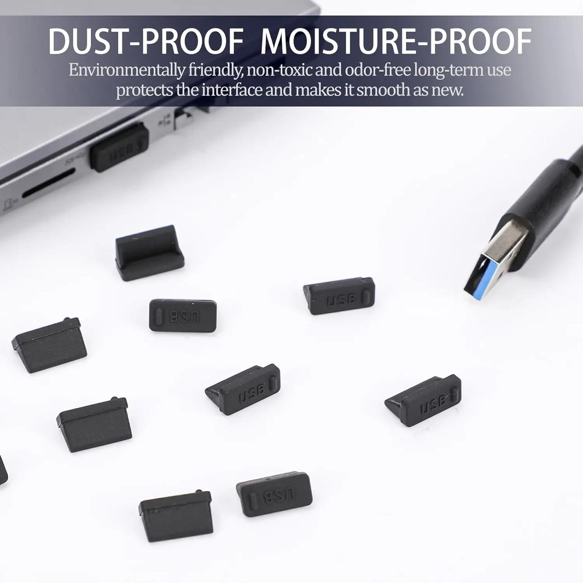 Dust Plug for USB -A Charger Port Cover Cap Female Jack Universal Silicone Dustproof USB-A Ports Protector PC Notebook Laptop