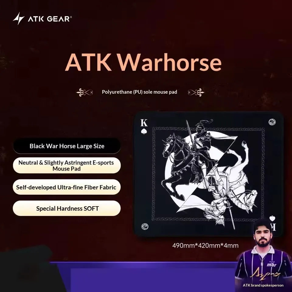 ATK Warhorse Esports Mouse Pad Original Illustration Ultra Fine Fiber Cloth 490x420mm Large Size For FPS Valorant Delta Force Ga