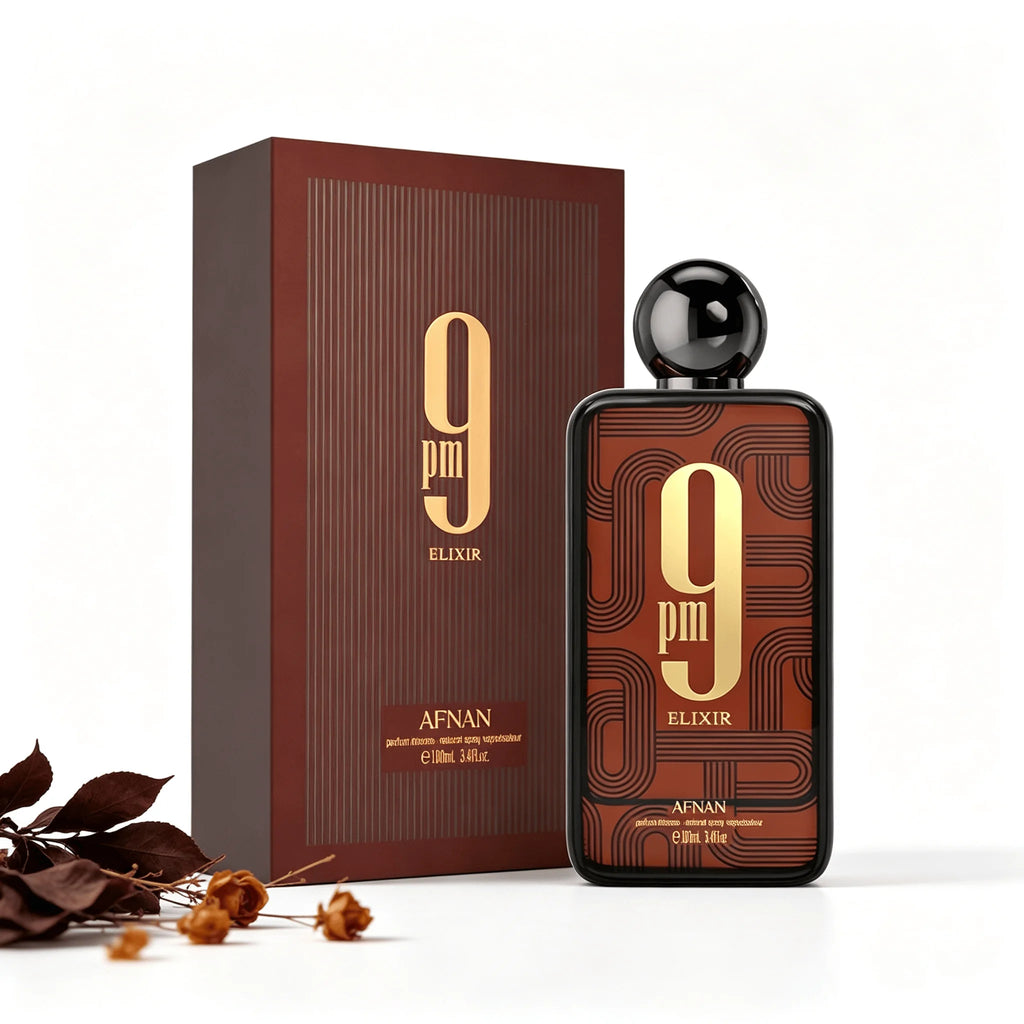 AFNAN 9 PM Elixir For Men Long Lasting Warm Oriental Woody Fragrance Male Perfume Spray With Gift Box