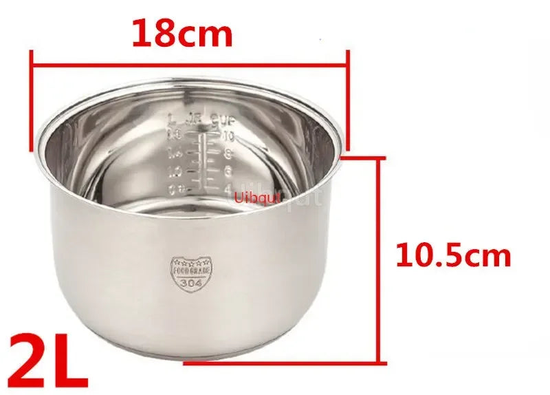 304 stainless steel rice cooker inner container Non stick Cooking Pot Replacement Accessories kitchen food Rice Cooker liner