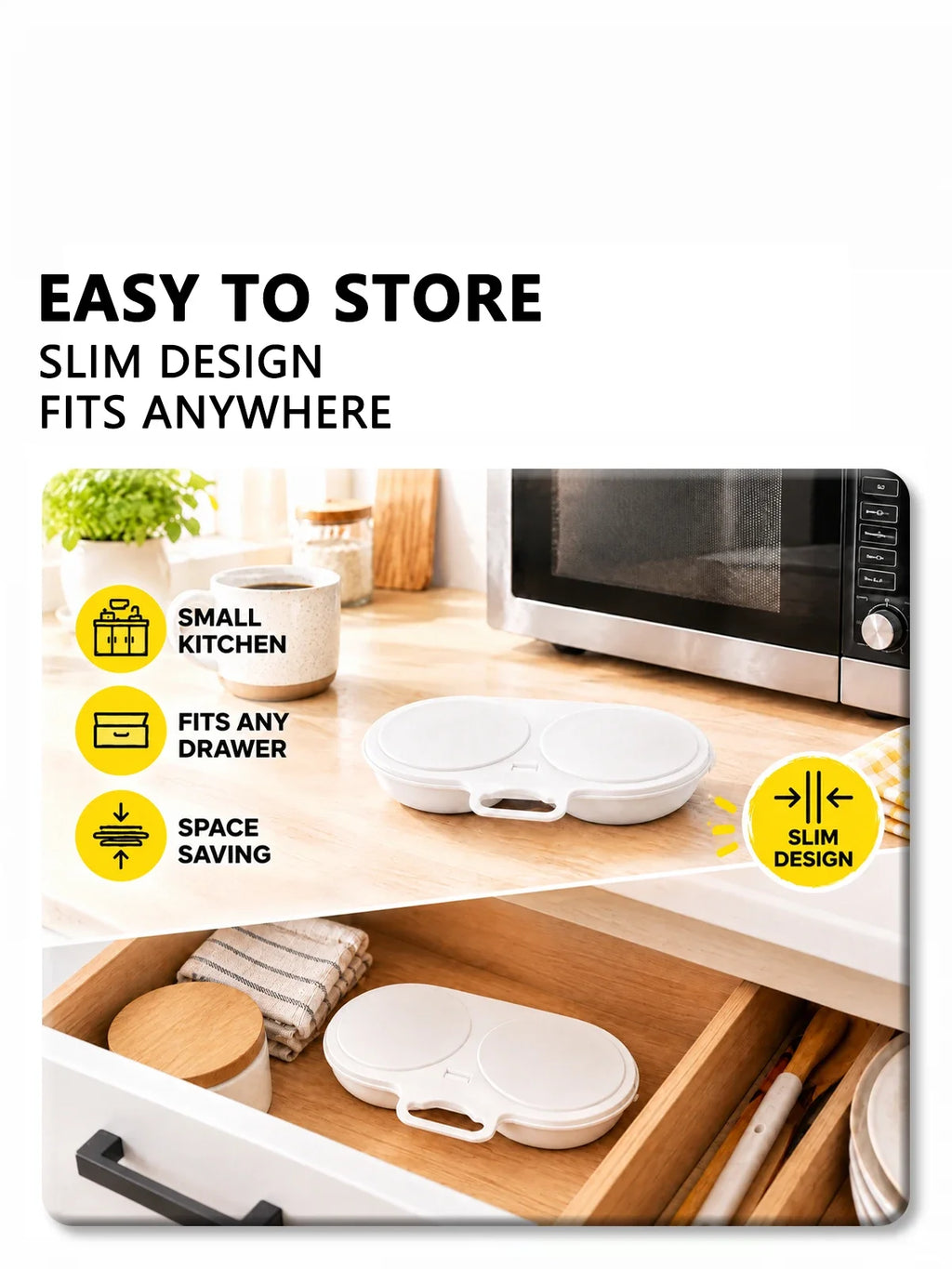 Aoifn Food Grades Plastic Microwave Egg Cooker Heat Resistant Kitchen Cooking Mold Egg Fryer Easy To Clean Steamed Egg Box