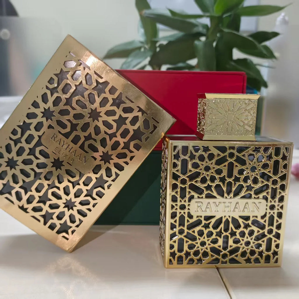 RAYHAAN gold-plated hollowed out perfume bottle, with strong agarwood and rose fragrance, wrapped in amber warmth, is the mystery and luxury of oriental luxury fragrance