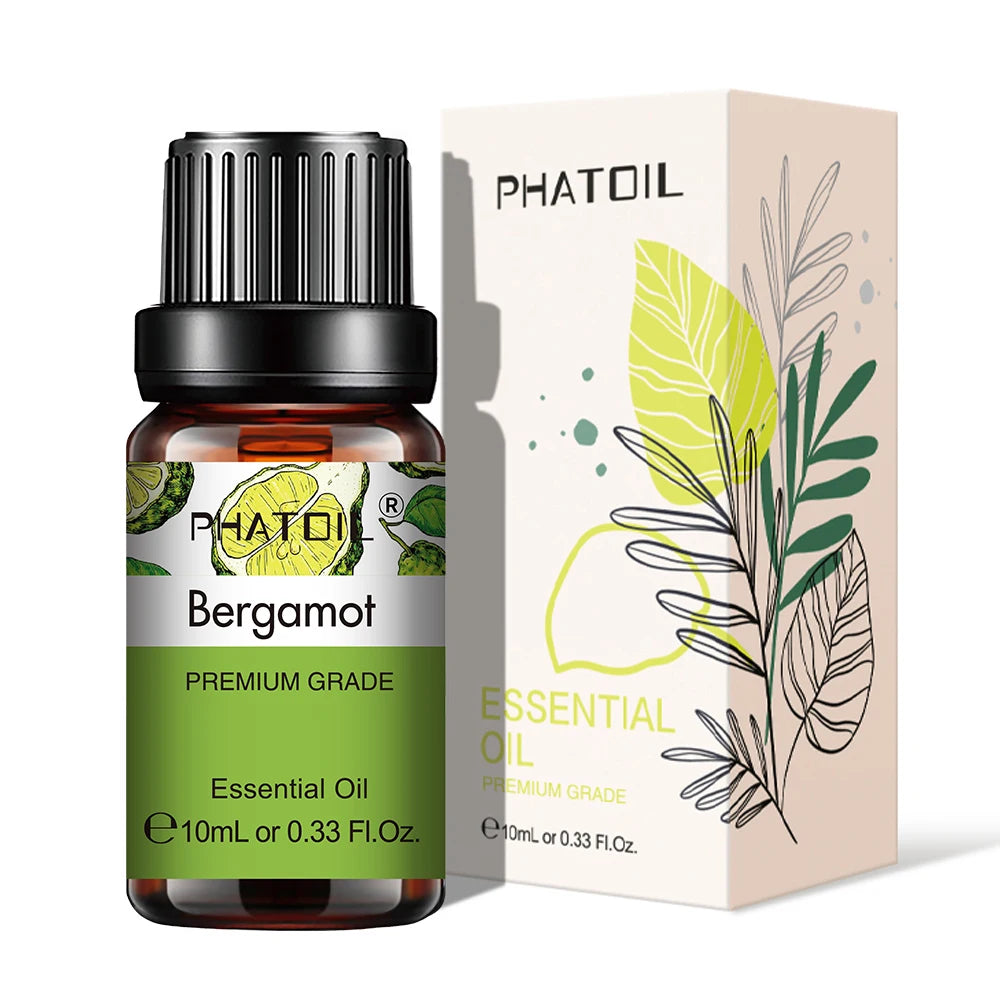 PHATOIL 10ml Essential Oils Pure Natural For Diffuser Aromatherapy Eucalyptus Bergamot Vanilla Aroma Oil for Candles Soap Making