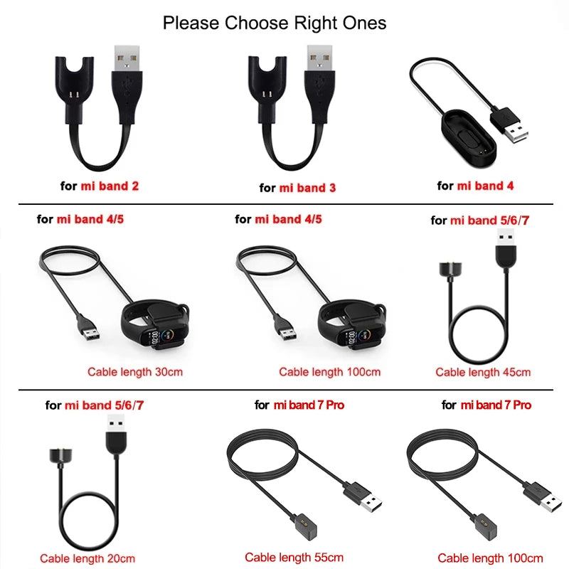 Original Magnetic Cord Charger For Xiaomi Mi Smart Band 7 Pro USB Charging Charger Base For Miband 6 5 4 3 2 Quick Charger Cable