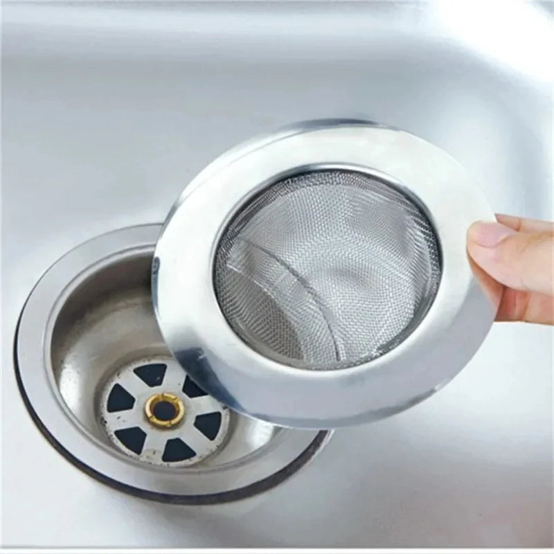 12Pcs Stainless Steel Bathtub Hair Catcher Stopper Shower Drain Hole Filter Trap Kitchen Metal Sink Strainer Floor Drain