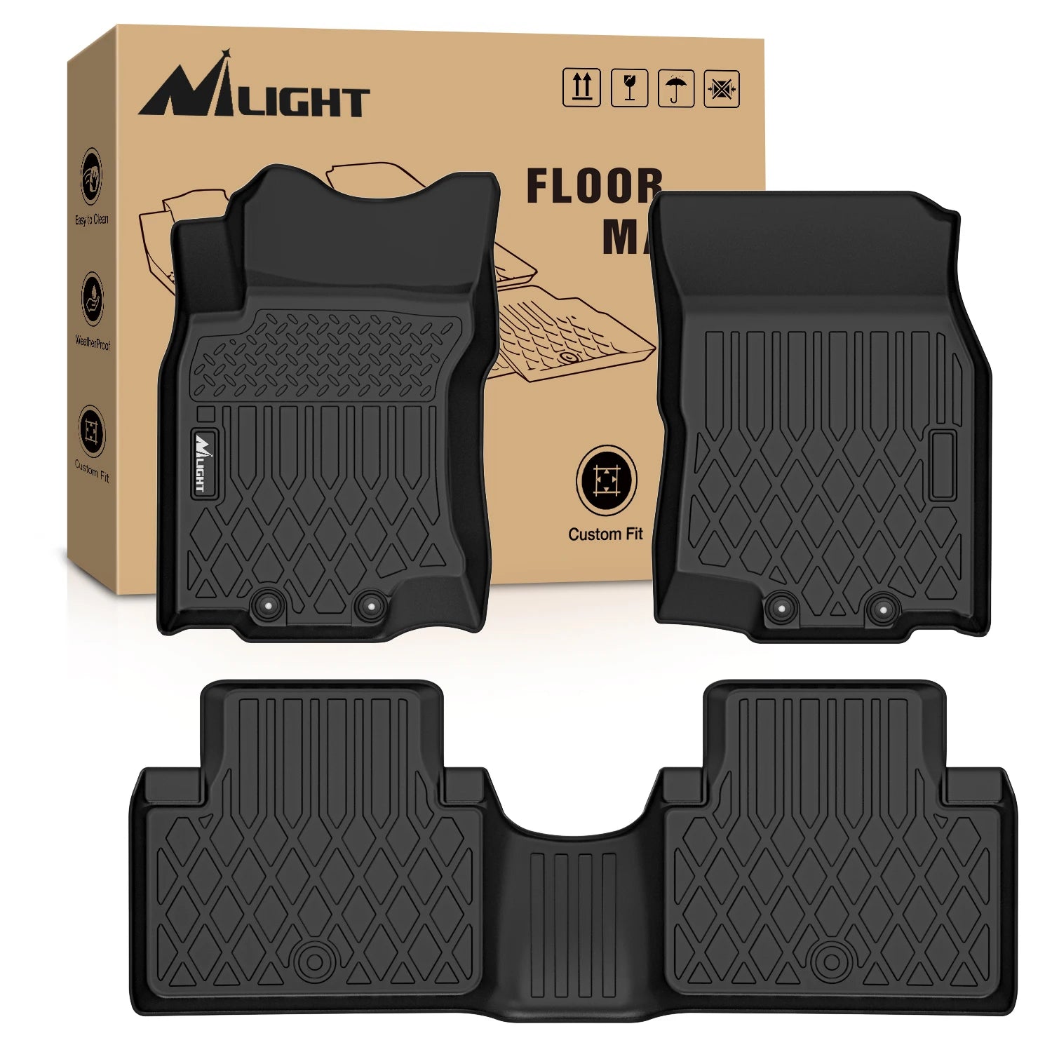 Nilight Custom Fit TPE Floor Mats All Weather Waterproof Heavy Duty Car Floor Liners for Nissan Altima 2007-2025 Rogue 2014-2025 Pathfinder 2013-2025 Murano 2019-2025 Sentra 2014-2025 Titan Titan XD Frontier Ariya Kicks Armad