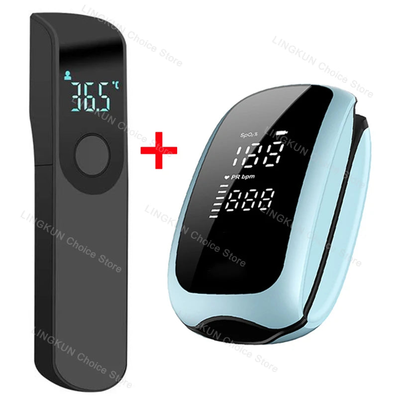 Rechargeable Oximeter Infrared Fever Thermometer Digital LCD Infant Adult Non-contact Laser Body Temperature Ear Thermometer