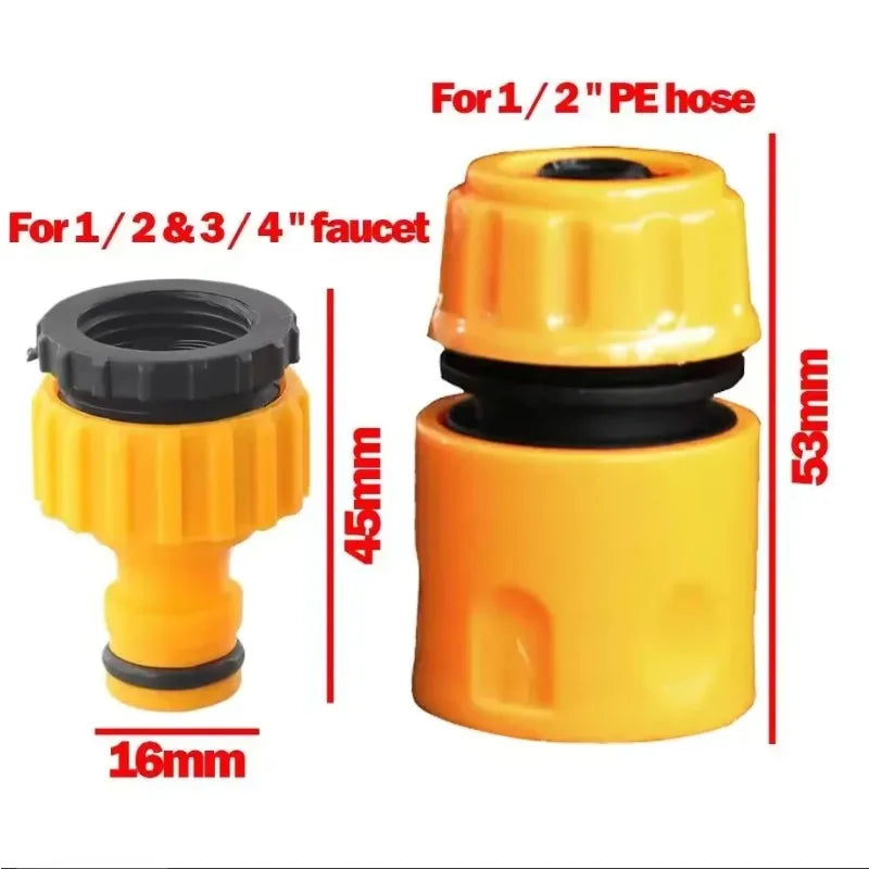 Hose Faucet Quick Connector 3/4 & 1/2 Inch Graden Hose Water Tap Threaded Connector Faucet Adapter For Garden Irrigation