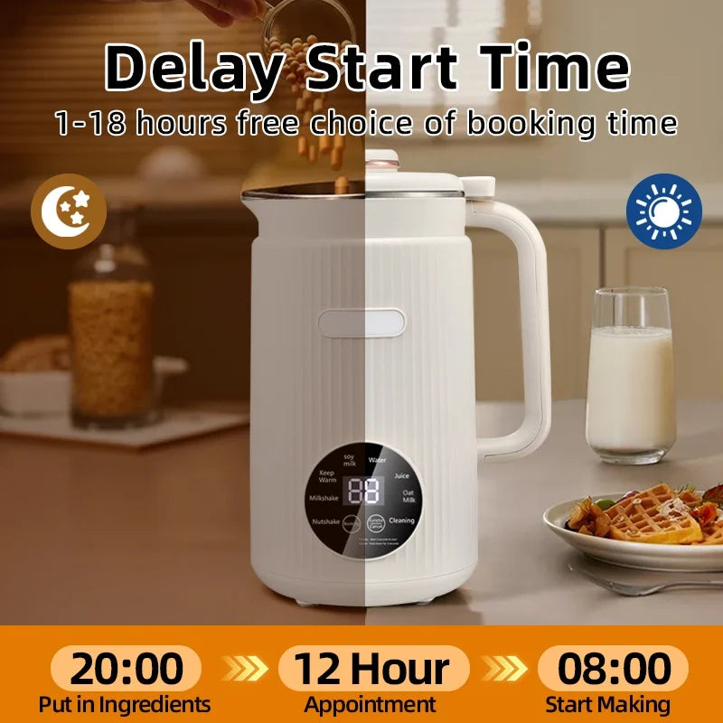 8-in-1 Multifunctional Automatic Nut Milk Machine&Coffee Maker, 40oz Auto Self-Cleaning Delay Start, Keep Warm Boil