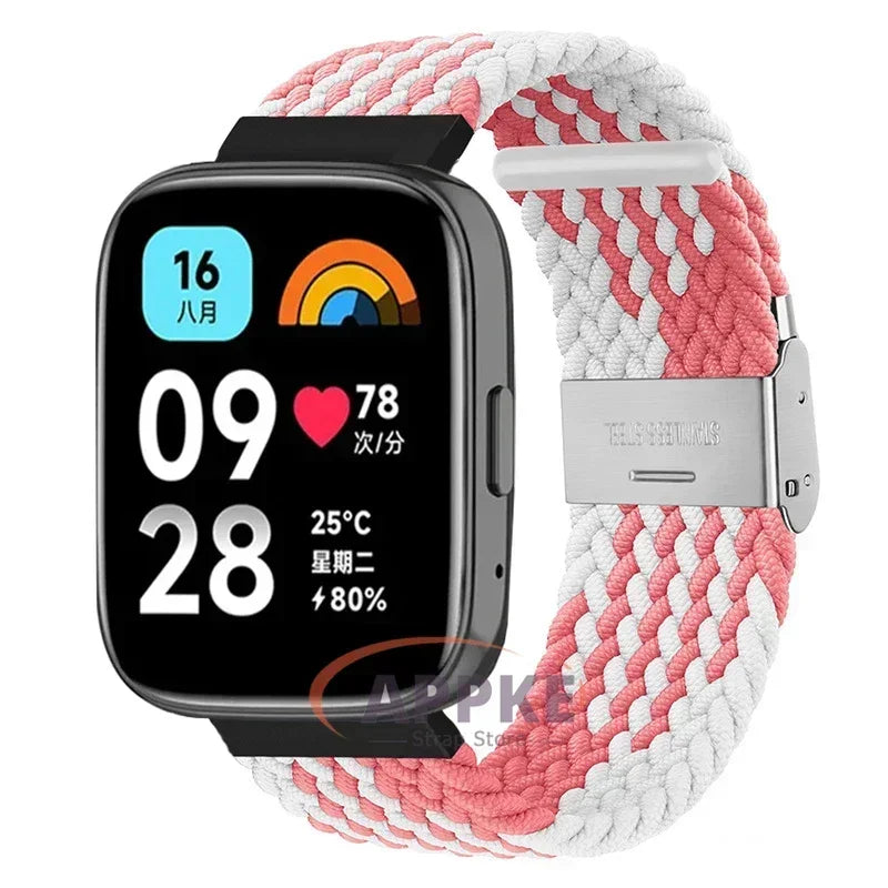 Elastic Braided Strap For Redmi Watch 5/3 Active Watchband Nylon Adjustable Quick Release Bracelet For Redmi Watch 3/5 Lite