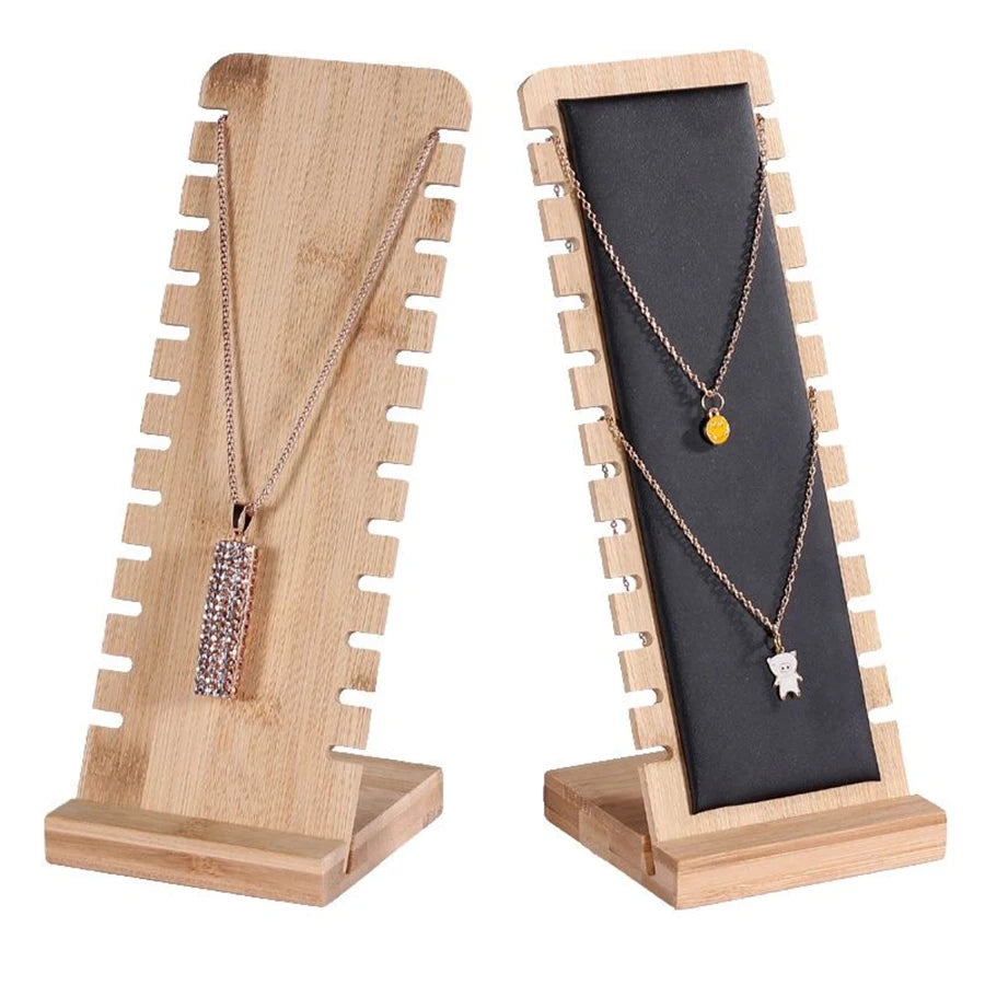 1PC, Bamboo Vertical Jewelry Necklace Display Stand, Suitable for Jewelry Display Sales and Family Necklace Display.