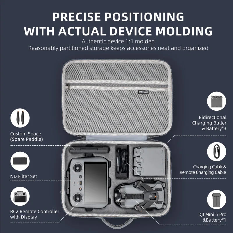 Portable Carrying Case for DJI Mini 5 Pro Drone Hard Travel Storage Bag Shockproof Case Waterproof Protector Accessories