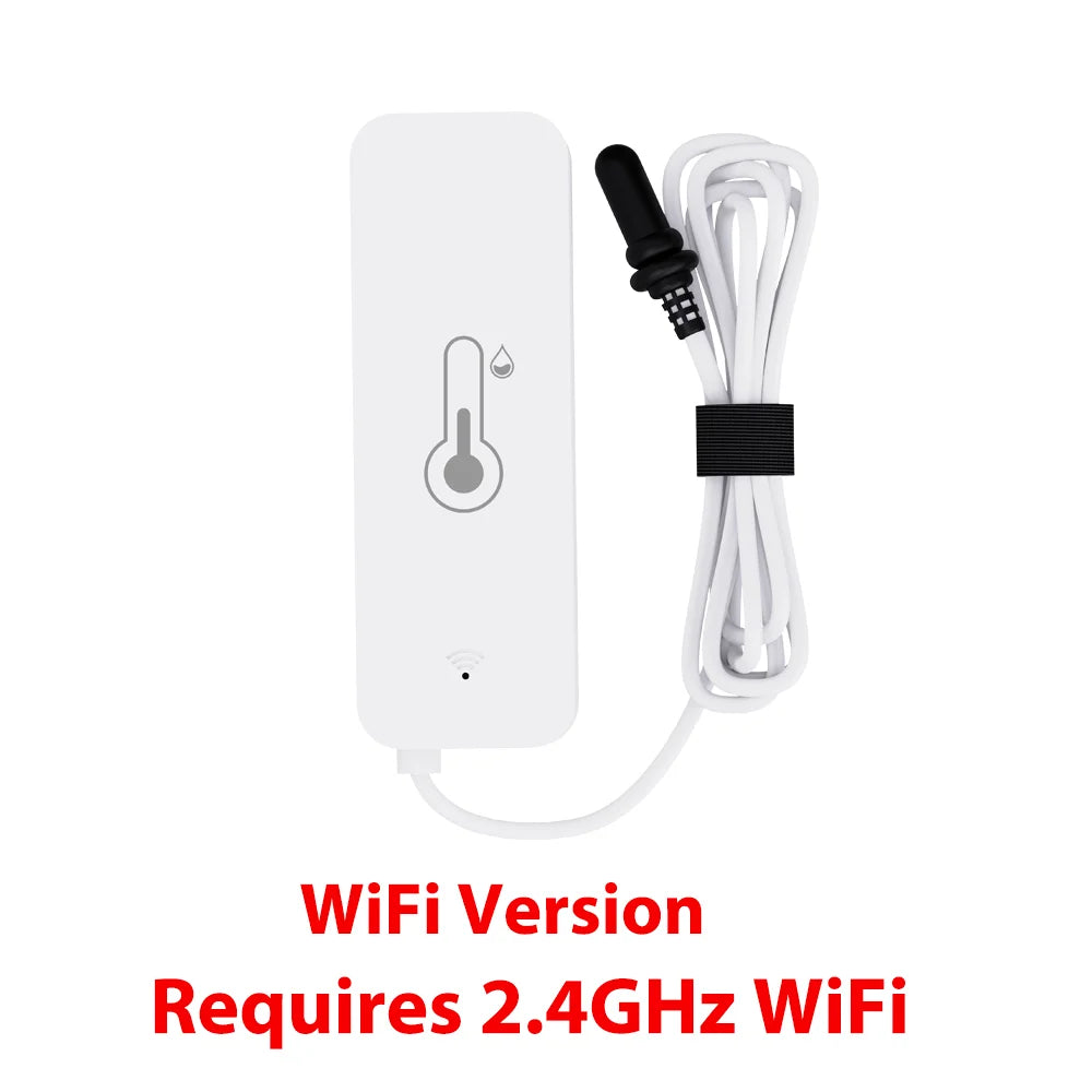 Tuya WiFi Zigbee Temperature Humidity Sensor With External Probe for Smart Home Hygrometer APP Monitoring For Aquarium Winery