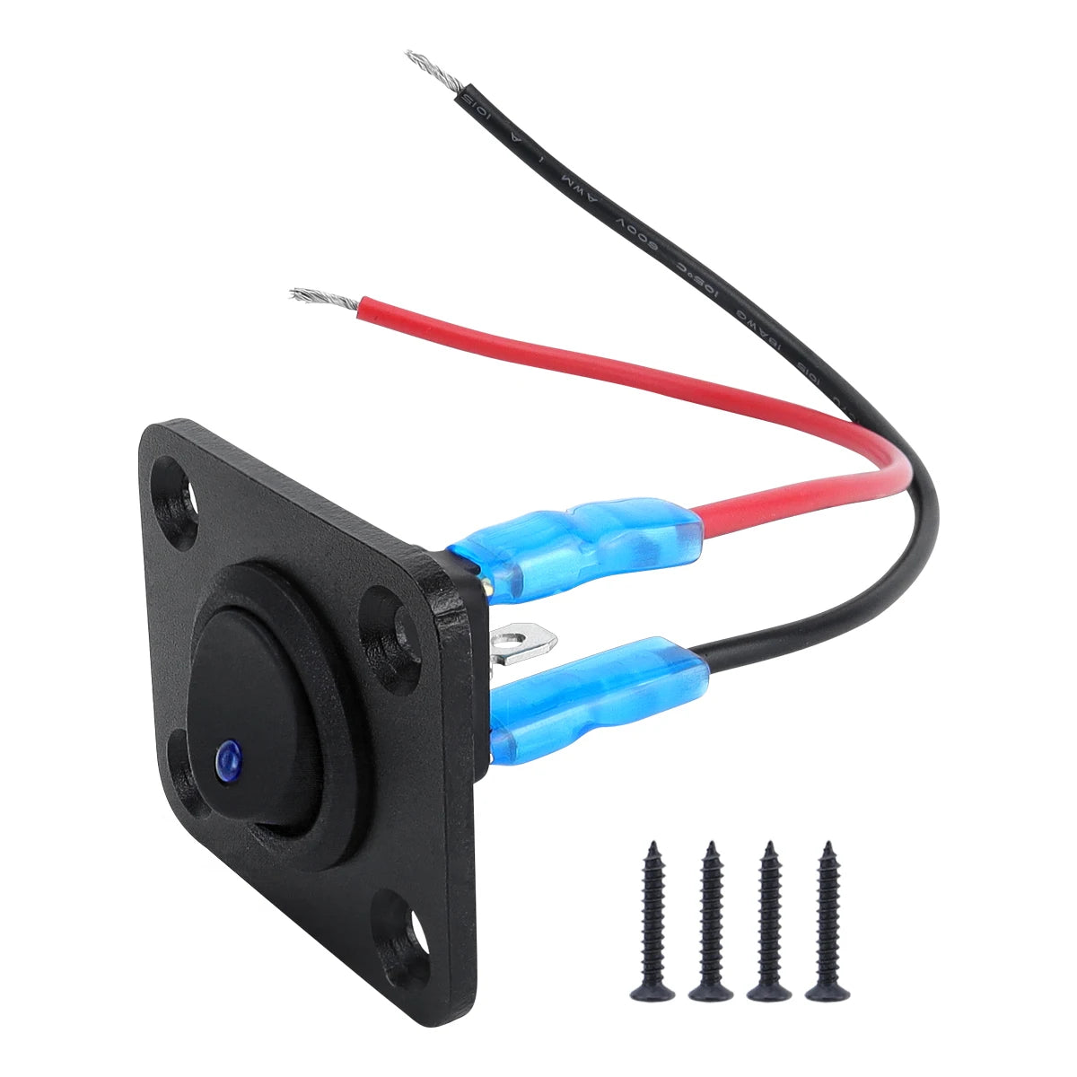 20A Blue Circular Joystick Switch Panel with 3-Pin Aluminum Waterproof 12V, Suitable for Cars, Trucks, Boats, RVs, Yachts, Etc