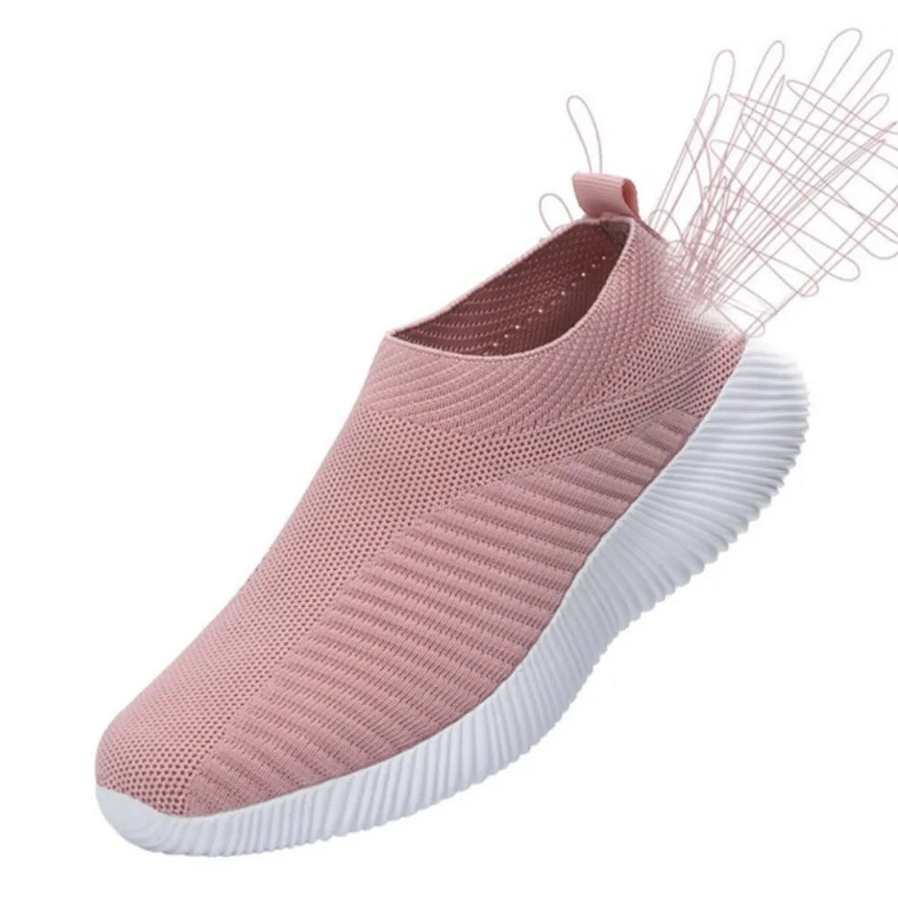 EOFK Women's Mesh Breathable Loafers Sneakers Solid Color Front Summer Walking Casual Shoes