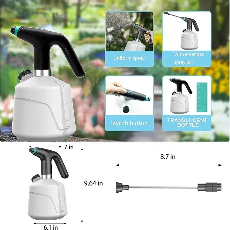 HOMEFISH 2L Electric Watering Can Automatic Garden Irrigation Tool for Household Agricultural Spray Disinfection