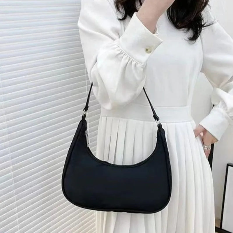 Women Bags Armpit Shoulder Bag Small Shoulder Purse Nylon Underarm Bags Clutch Women  Summer Simple Handbags