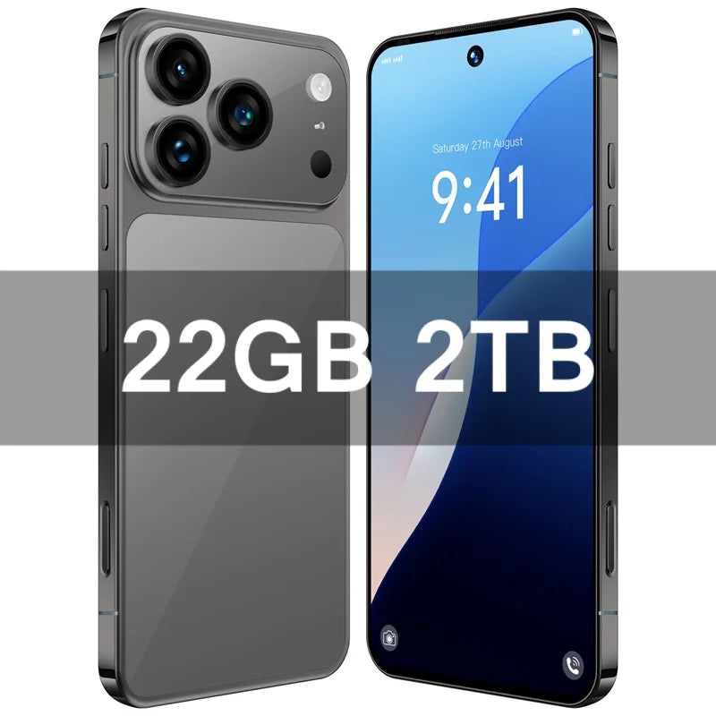 2026 HOT i17 ProMax NEW intelligent 5G standby original dual card dual battery 14 system global Android version 8000mAh JJ6