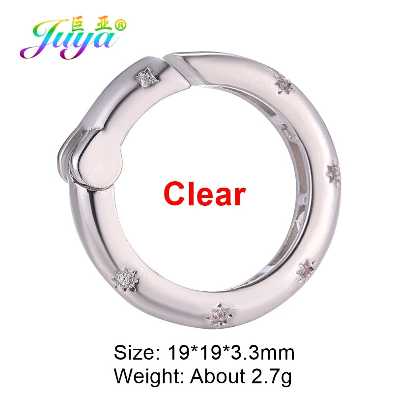 Juya Handmade Creative 18K Gold Plated Brass Screw Locks Carabiner Clasps Accessories For DIY Mesh Chains Pendant Jewelry Making