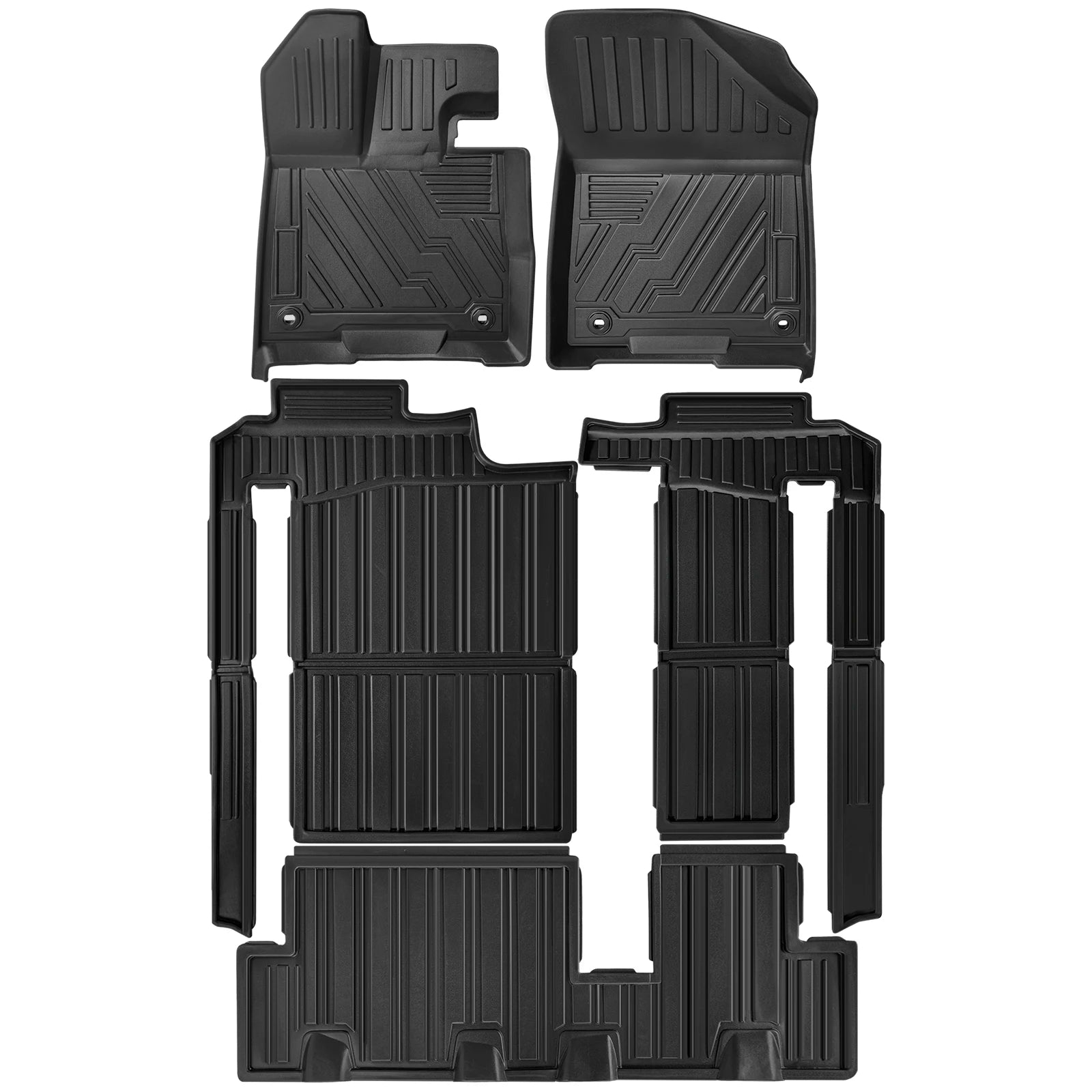 1Set New Quality Car Floor Mats Liners Set For 2021-2023 Toyota Sienna 8 Seat All Weather Waterproof Non-slip TPE Rubber Heavy Duty Floor Liner Car Accessories