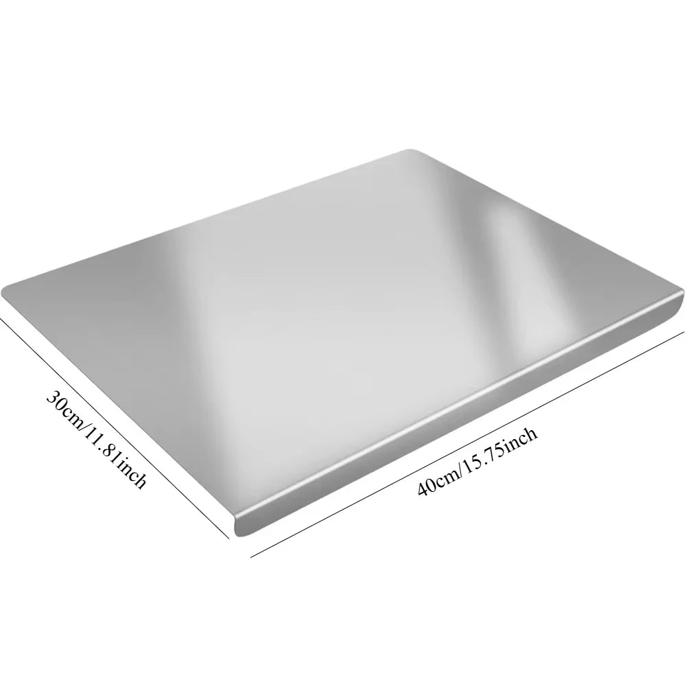 304 Stainless Steel Cutting Board, Thickened Chopping Board for Kitchen, Dough Rolling and Kneading Board, Fruit Cutting Mat