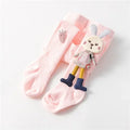 Knitted Tights for Girls Solid Children's Pantyhose Cartoon Rabbit Cotton Soft Kids Girls Tights Autumn Winter 1-7T Trousers New