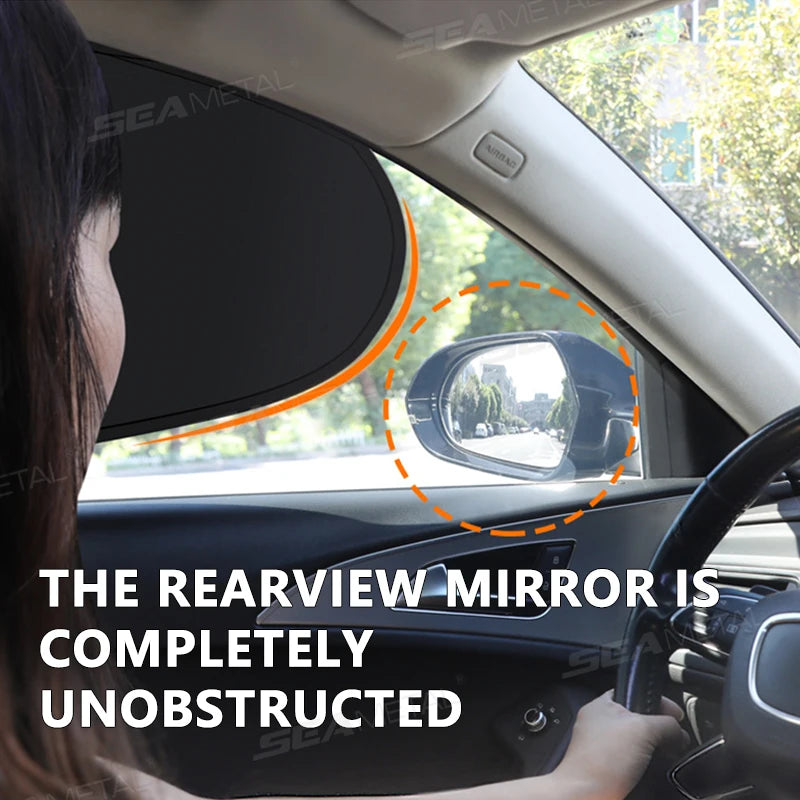 SEAMETAL Electrostatic Curtains for Car Side Window 4-Layer Sun Protection Cover Foldable Car Sun Shade 99.9% UV Ray Blocking