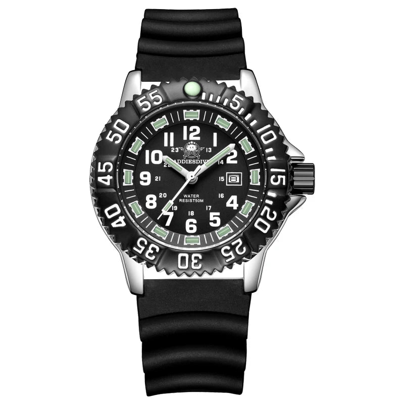 ADDIESDIVE Fashion Men's Analog Watches 50m Waterproof Luminous Tube Nylon Sports Men Military Wristwatches Quartz Watch For Men