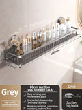 Bathroom No Drill Suction Cup Suction Rack Bathroom Shelf Toilet Space Aluminum Hanging Rack Bathroom Organizer Hang On The Wall