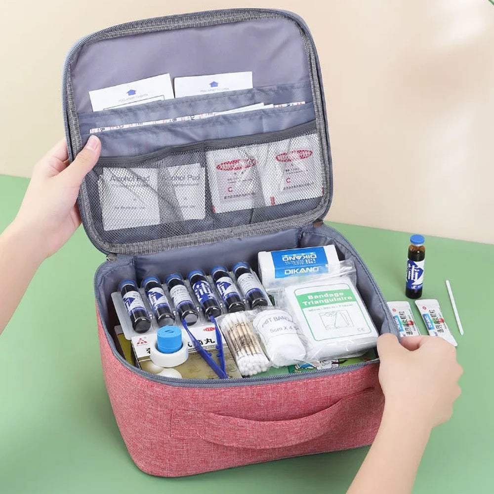 Family First Aid Kit Portable Outdoor Travel Storage Bag Household Large Capacity Layered Medicine Storage Bag