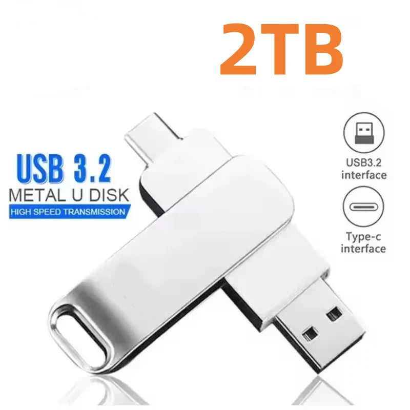 DIXSG For Xiaomi 16TB Flash Drives USB 3.2  U Disk 2TB High Speed Metal Pendrive WaterProof Type-C Memoria USB Stick USB Drives
