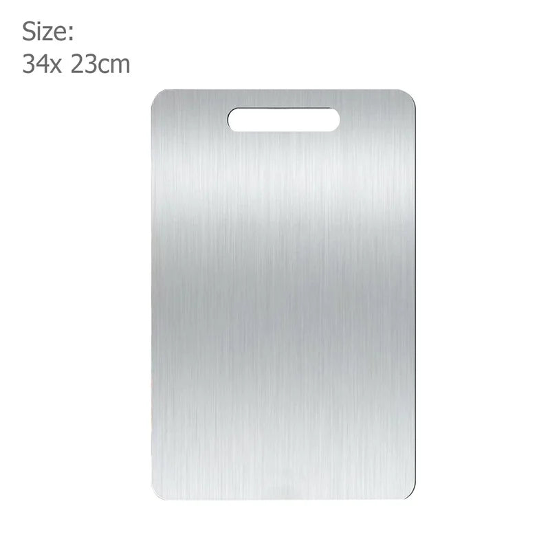 WXCOO Double-sided Cutting Board Kitchen Stainless Steel or Natural Bamboo Chopping Board for Fruit Meat Vegetable Cutting Board